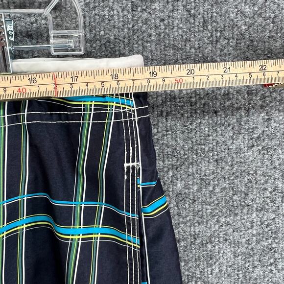 Speedo Swim Trunks Mens Large Black Blue Plaid Comfort Drawstring Lined - Picture 9 of 10